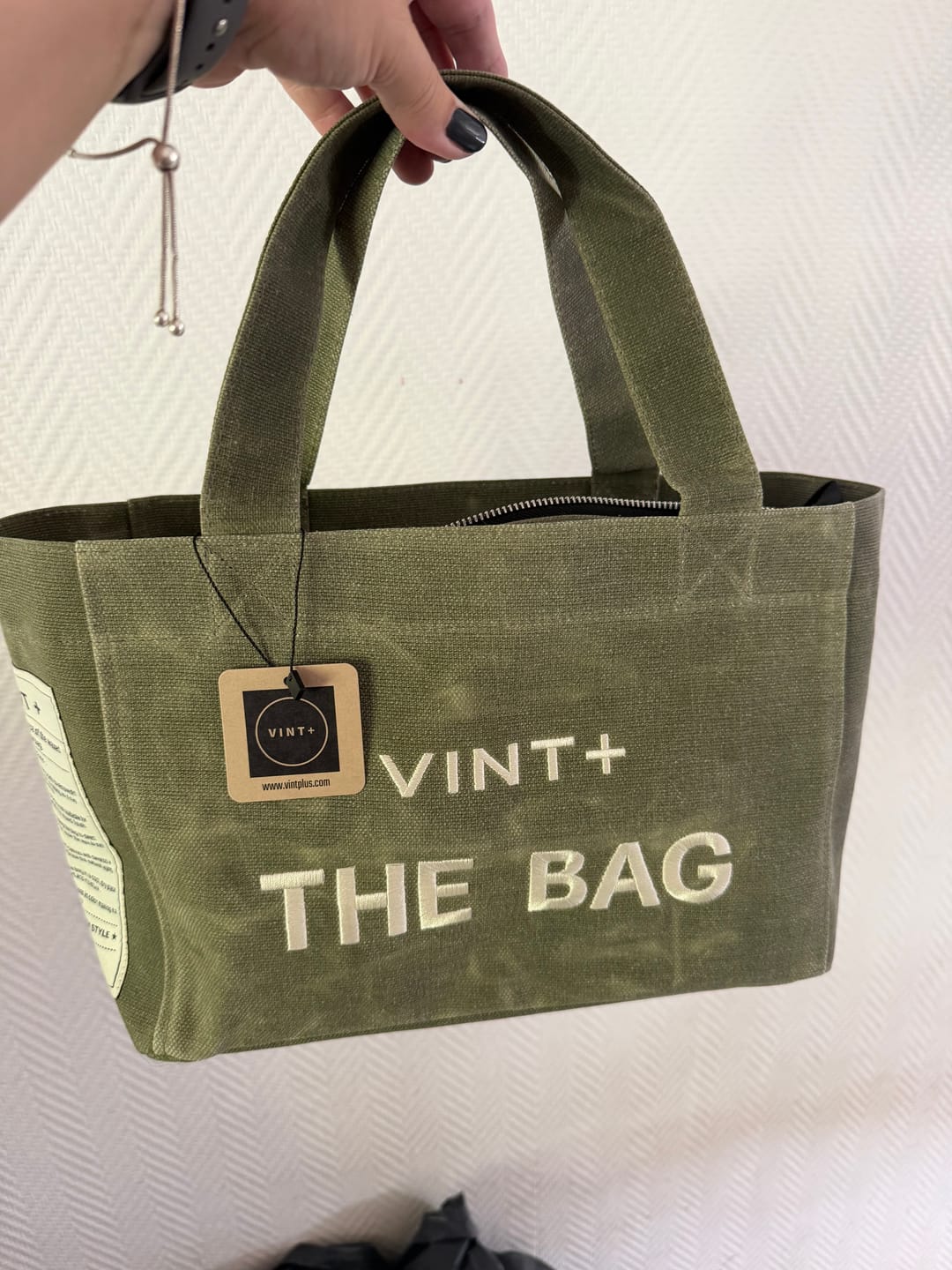 Customer photo review of WAXED CANVAS TOTE BAG - SMALL - KHAKI