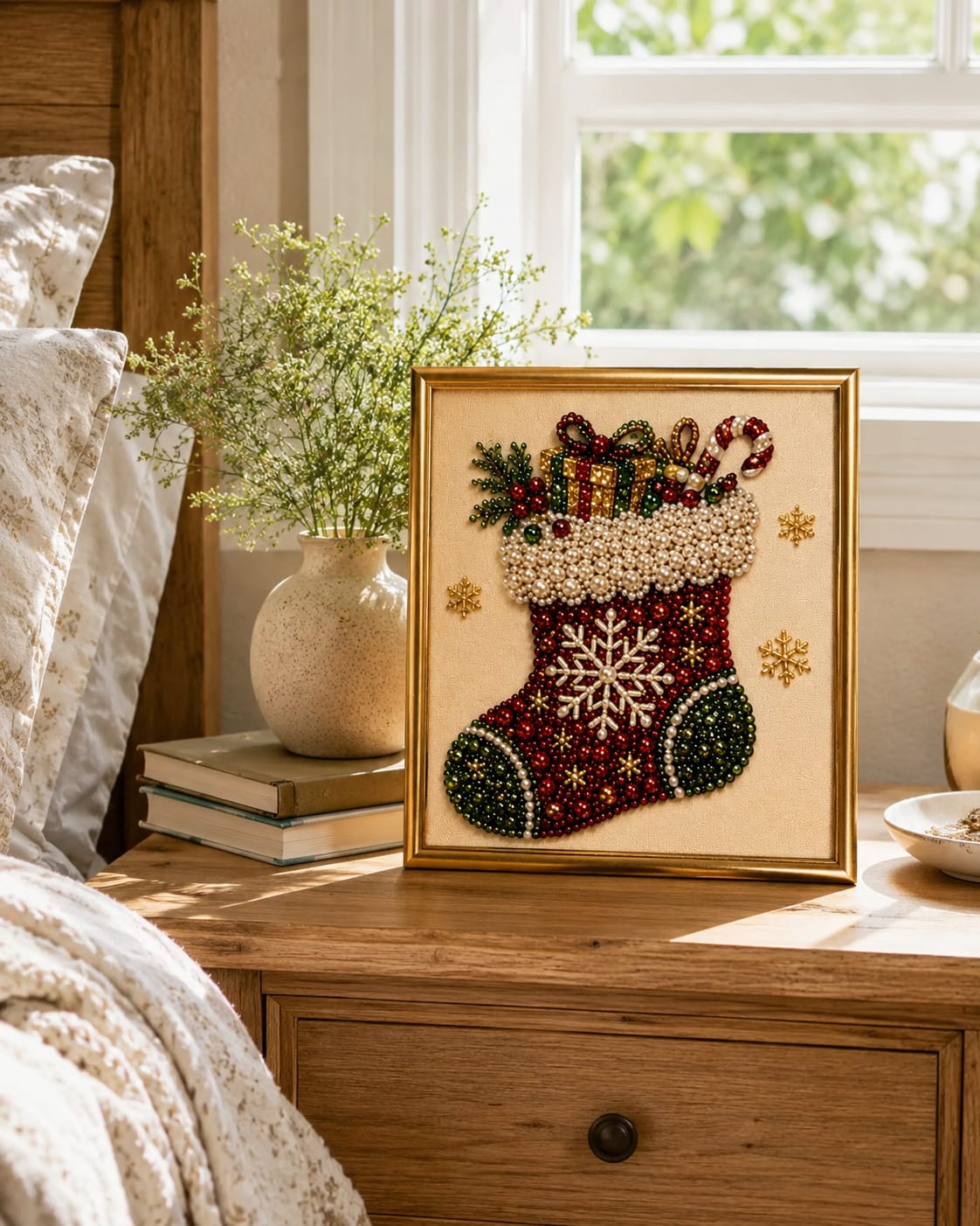 Customer photo review of Relaxing & Beginner-Friendly - DIY Christmas Pearl Diamond Painting Art Kit