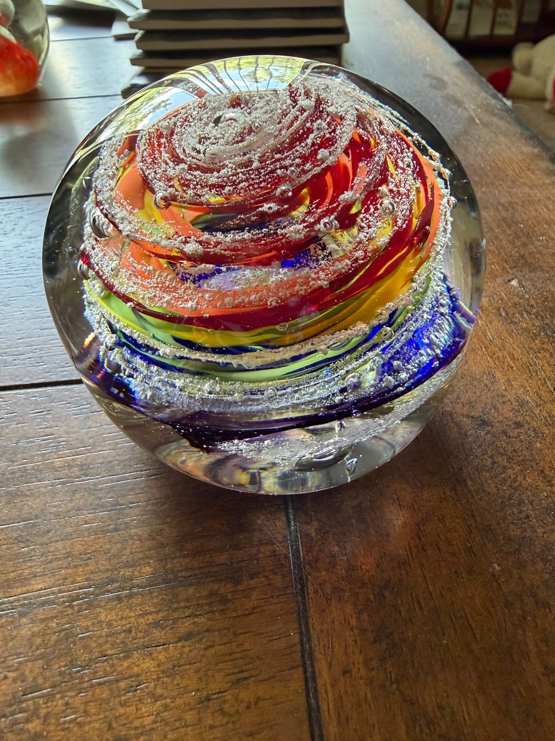 Customer photo review of Rainbow Bridge Swirl with Cremation Ash