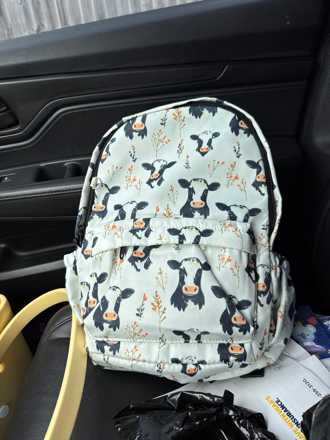 Customer photo review of Floral Holsteins Backpack