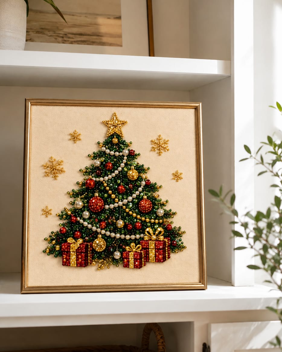 Customer photo review of Relaxing & Beginner-Friendly - DIY Christmas Pearl Diamond Painting Art Kit