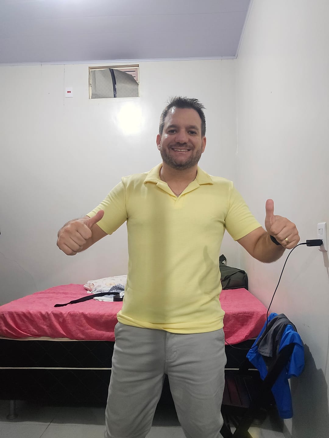 Customer photo review of Camisa Polo Italiana Tricot Amarela