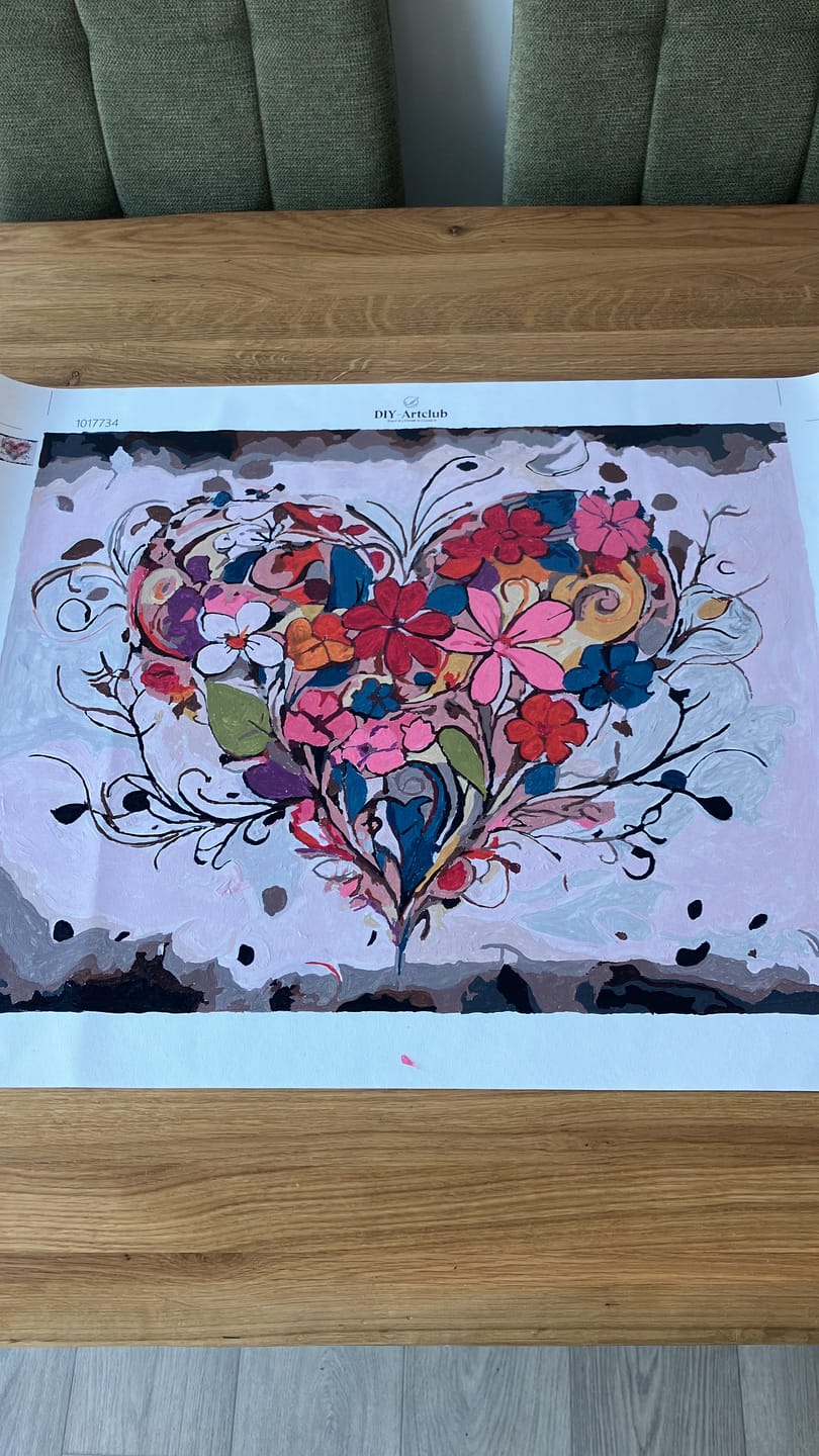 Customer photo review of Abstract Heart | Paint by numbers