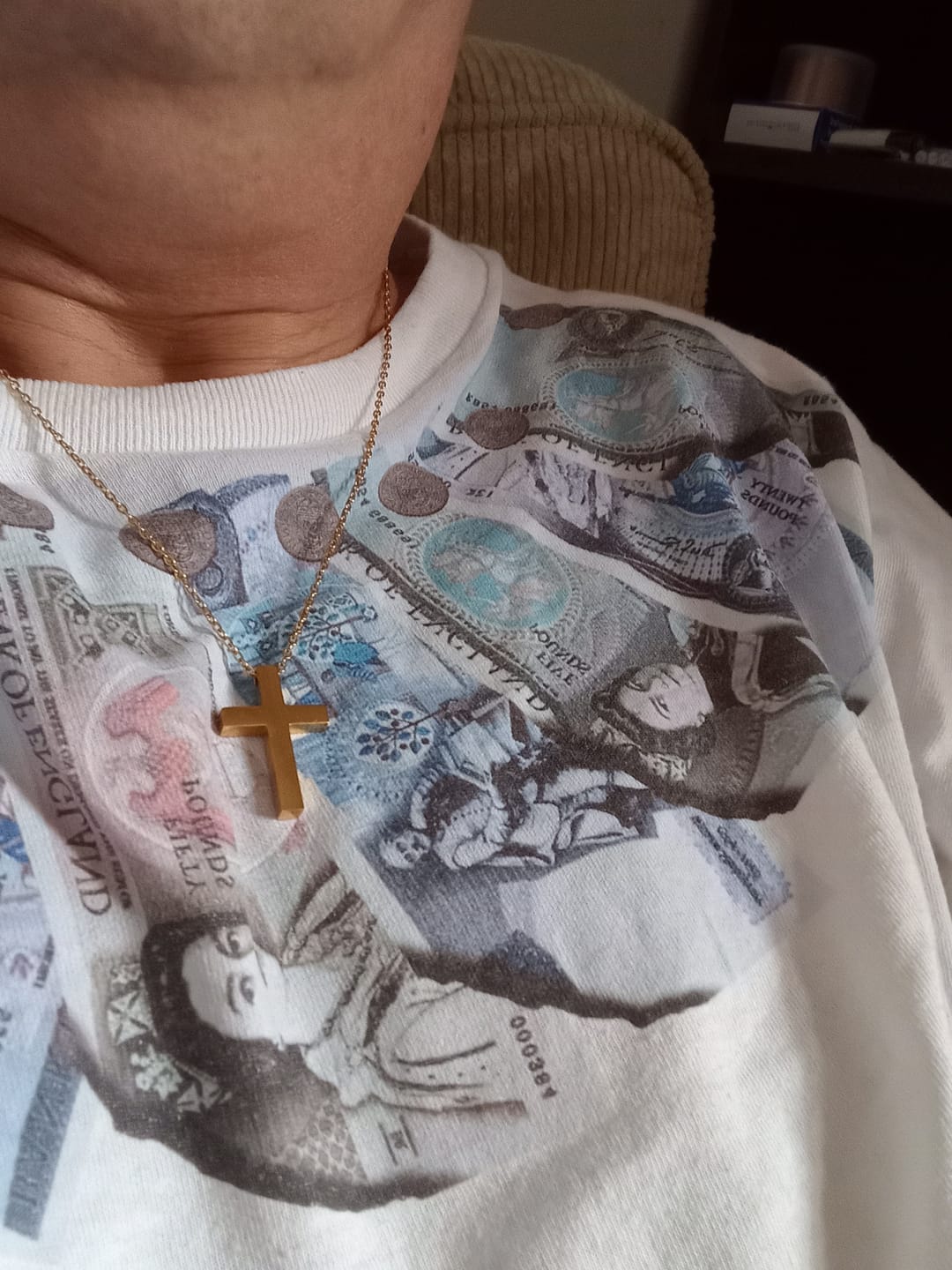 Customer photo review of Gold Cross Necklace Pendant