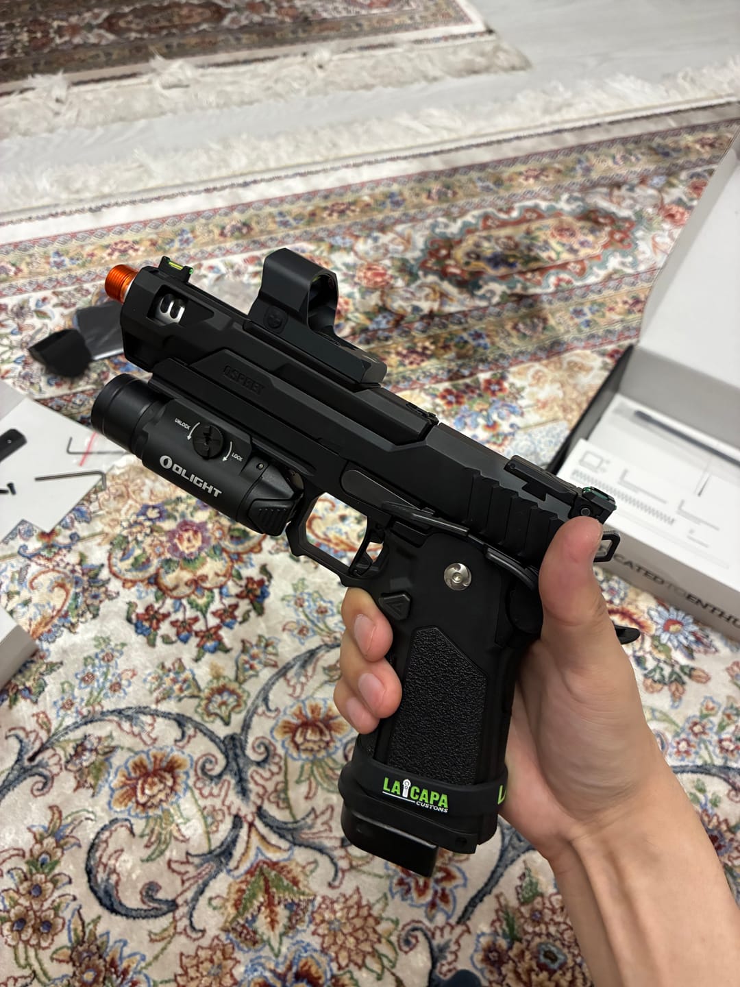 Customer photo review of M.O.S. Arcturus Osprey 5" Split Slide Hi Capa with Optics Ready Slide