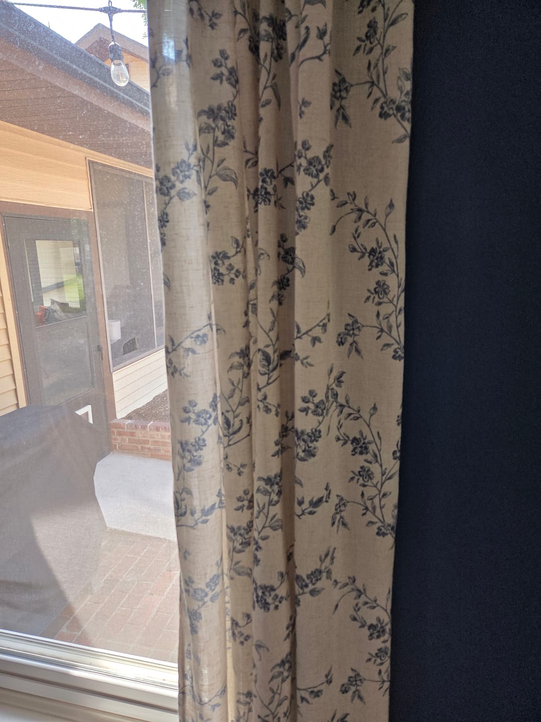 Customer photo review of Vine Blossom Linen Blend Curtains