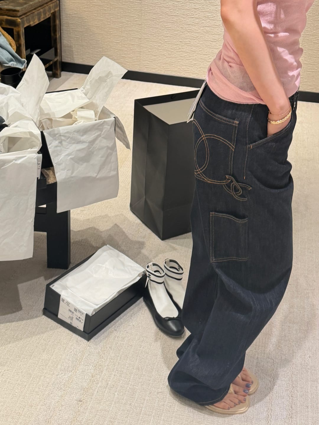 Customer photo review of Chanel 2026 Jeans Denim Cotton 769485