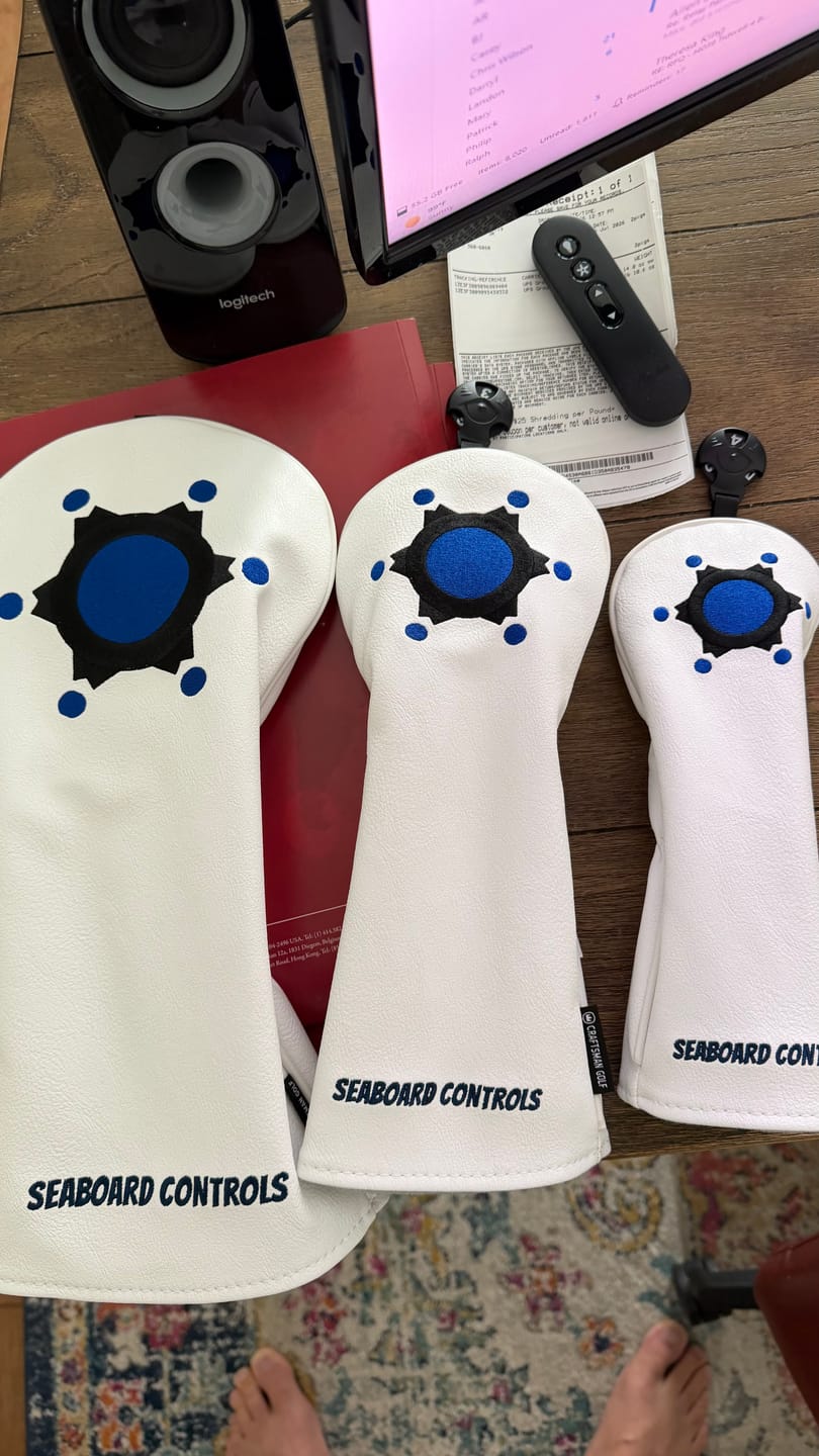Customer photo review of Personalized Solid Color Wood Head Covers With Your Logo