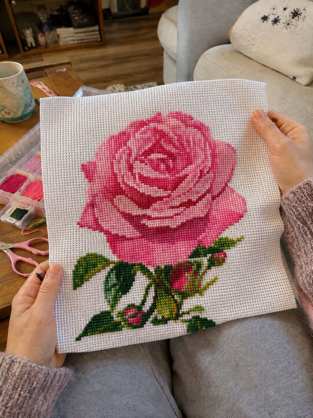 Customer photo review of Custom Cross Stitch Kit- Turn Your Photo Into Handmade Art