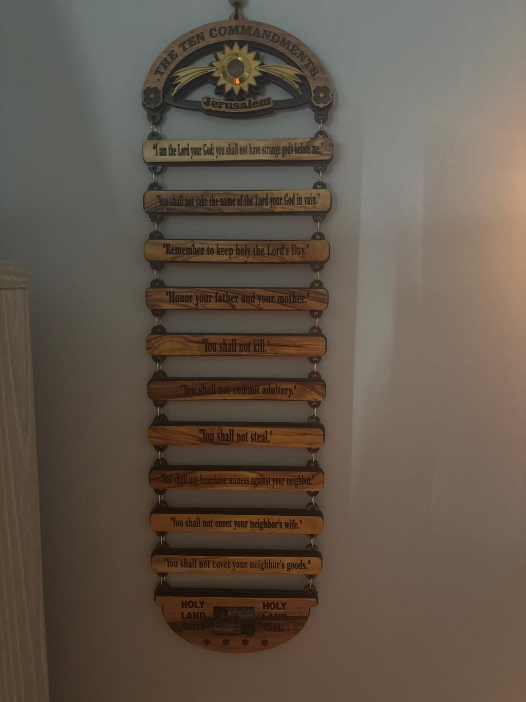 Customer photo review of Ten Commandments Wall Hanging from the Holy Land