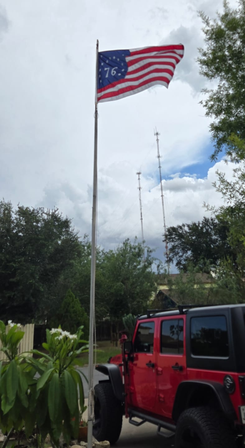 Customer photo review of 3' x 5' Bennington Flag Set