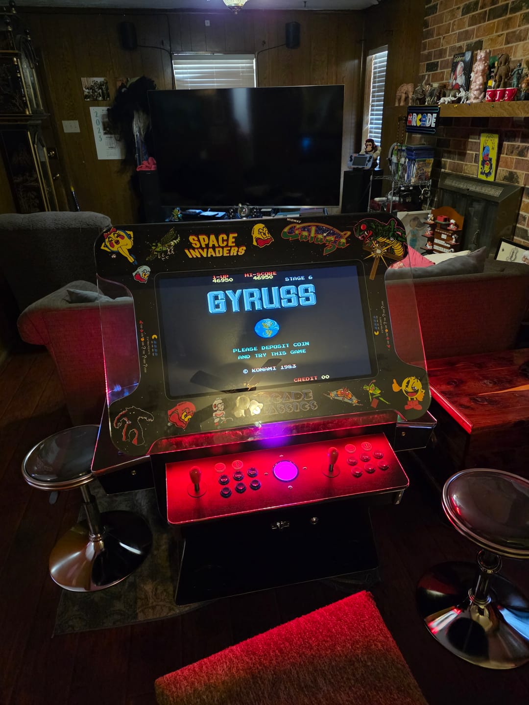 Customer photo review of Cocktail Arcade Machine 4600 Games  Tilt Up Black Lift Up Retro Multi-cade Table