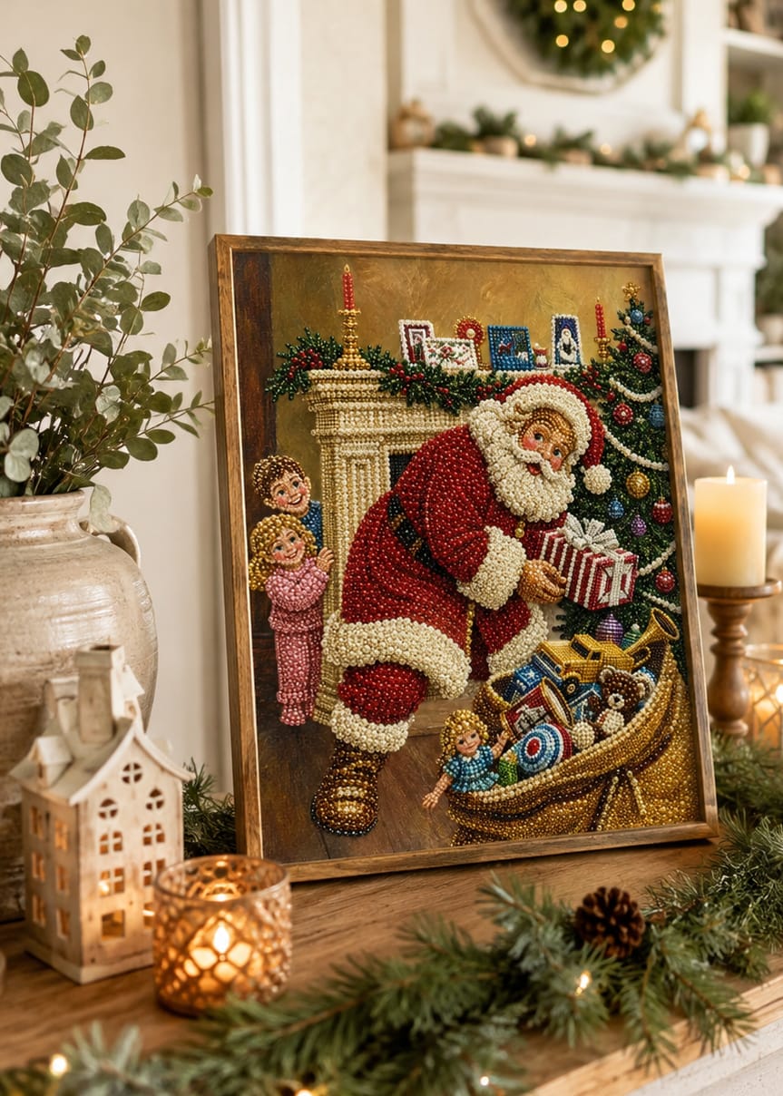 Customer photo review of Personalized 3D Pearl Art DIY Kit – Custom Name Holiday Canvas Wall Decor