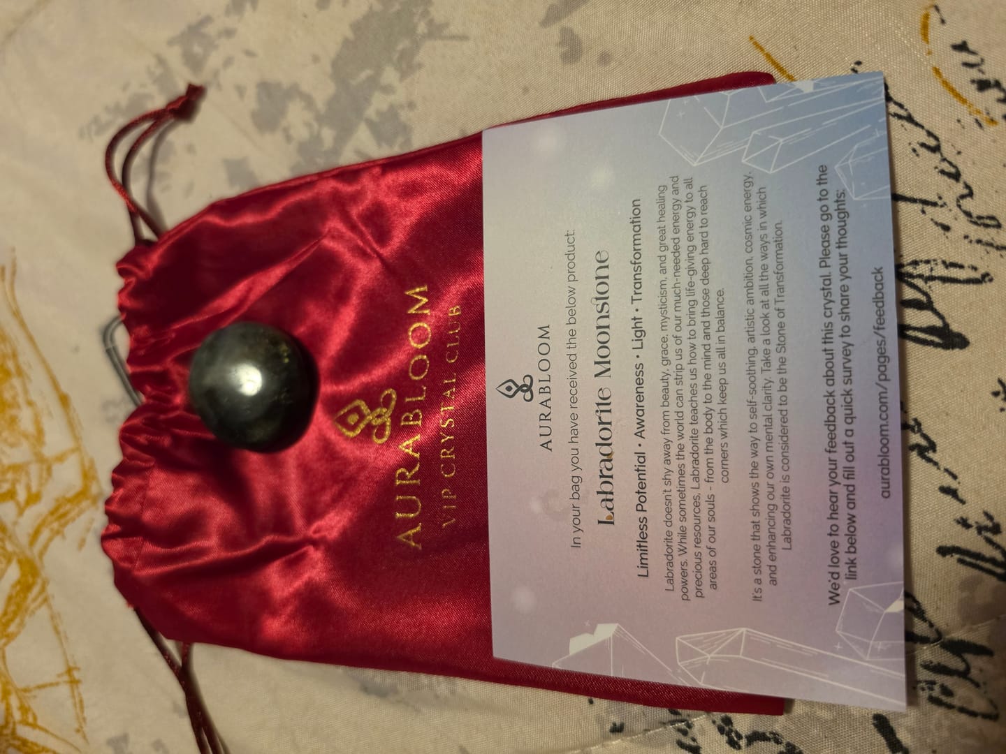 Customer photo review of Labradorite Pocket Stone
