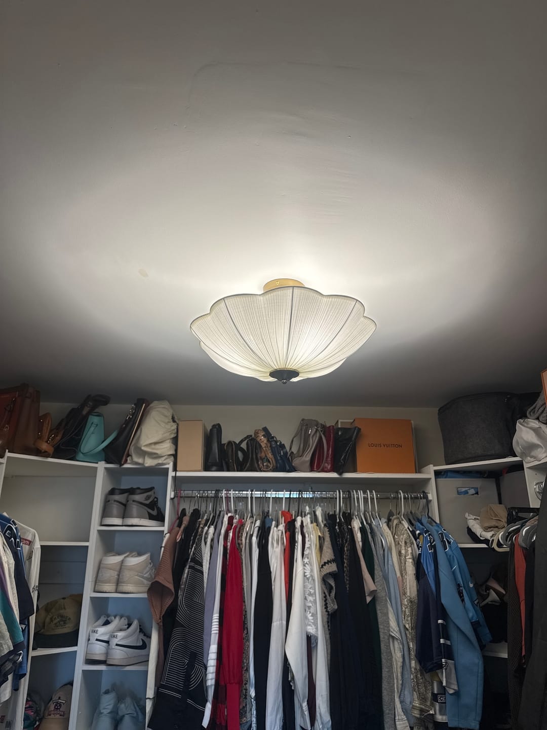 Customer photo review of Fabric Shade Flower Semi Flush Mount