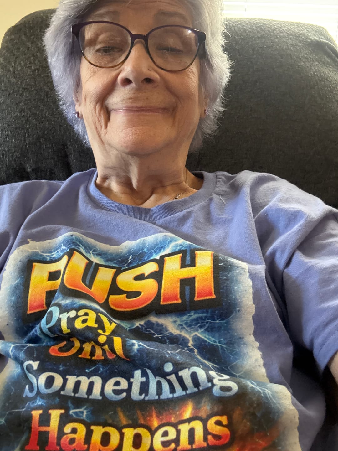 Customer photo review of "PUSH Pray Until Something Happens" Tee - Hands 1