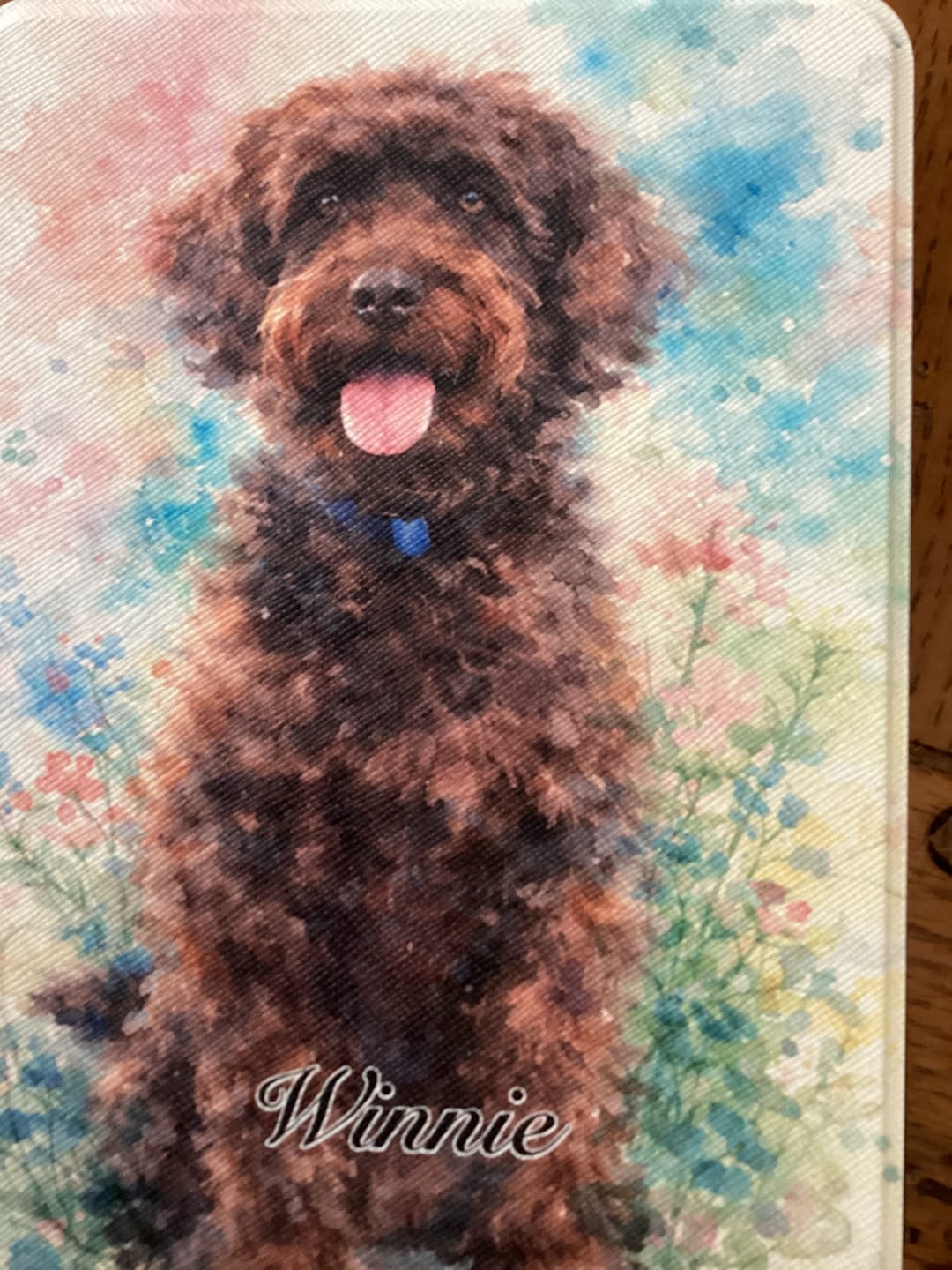 Customer photo review of Watercolor - Personalized Kindle Case