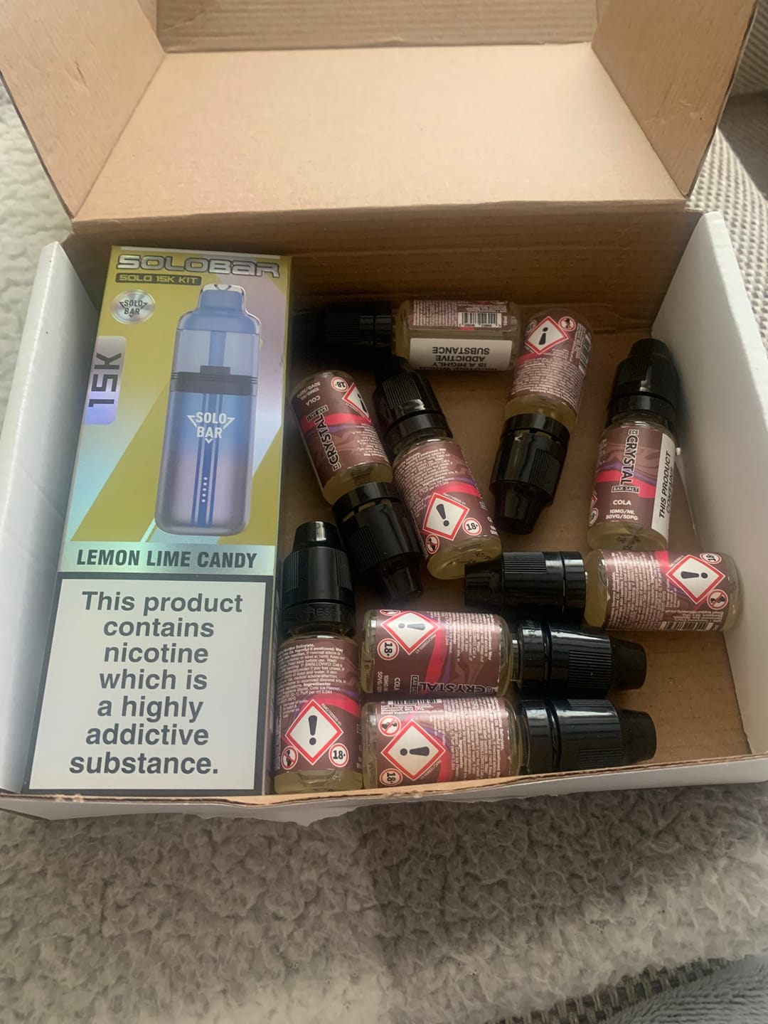 Customer photo review of Menthol Crystal Bar Salts - 10ml Nic Salt E-Liquid
