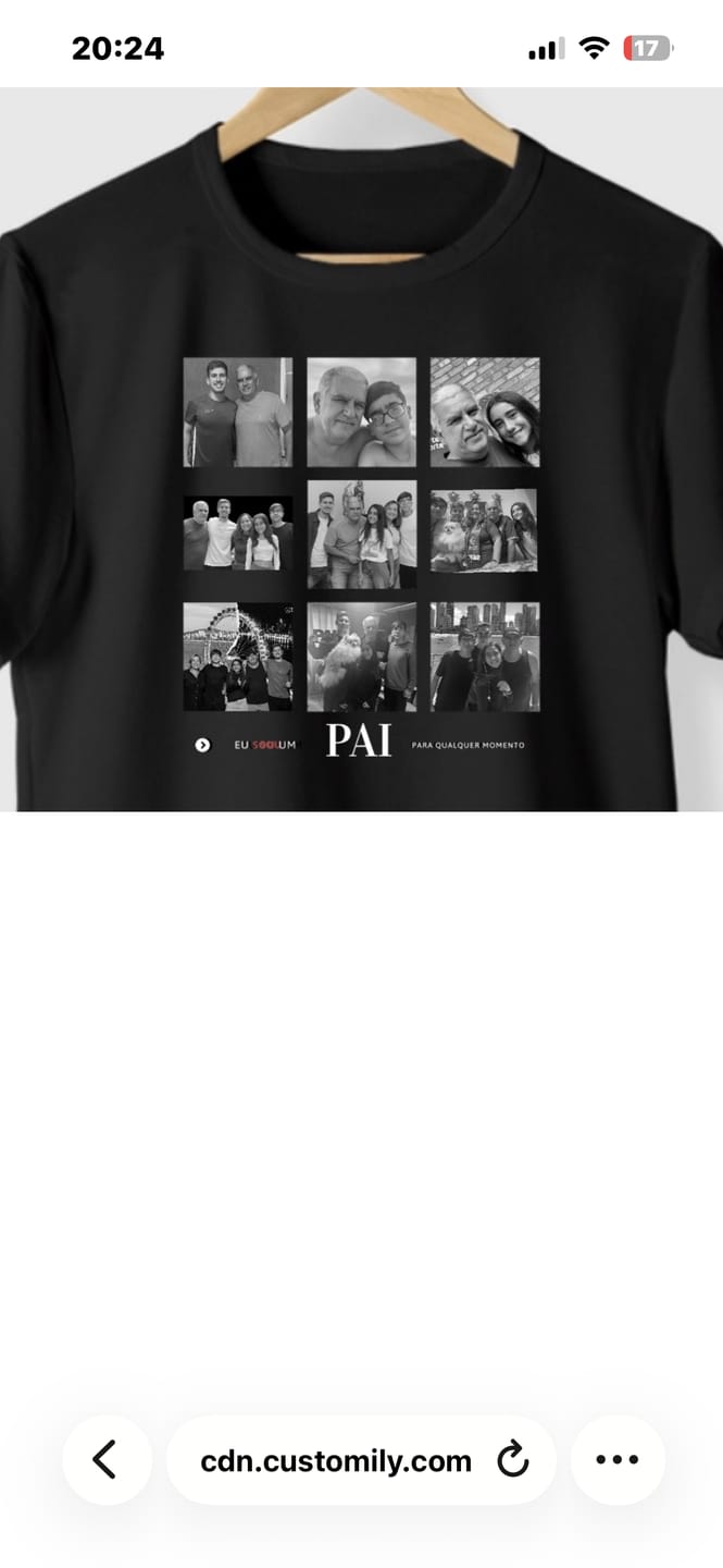 Customer photo review of Camiseta personalizada dia dos Pais - PAI PARA TODO MOMENTO - Algodão Peruano
