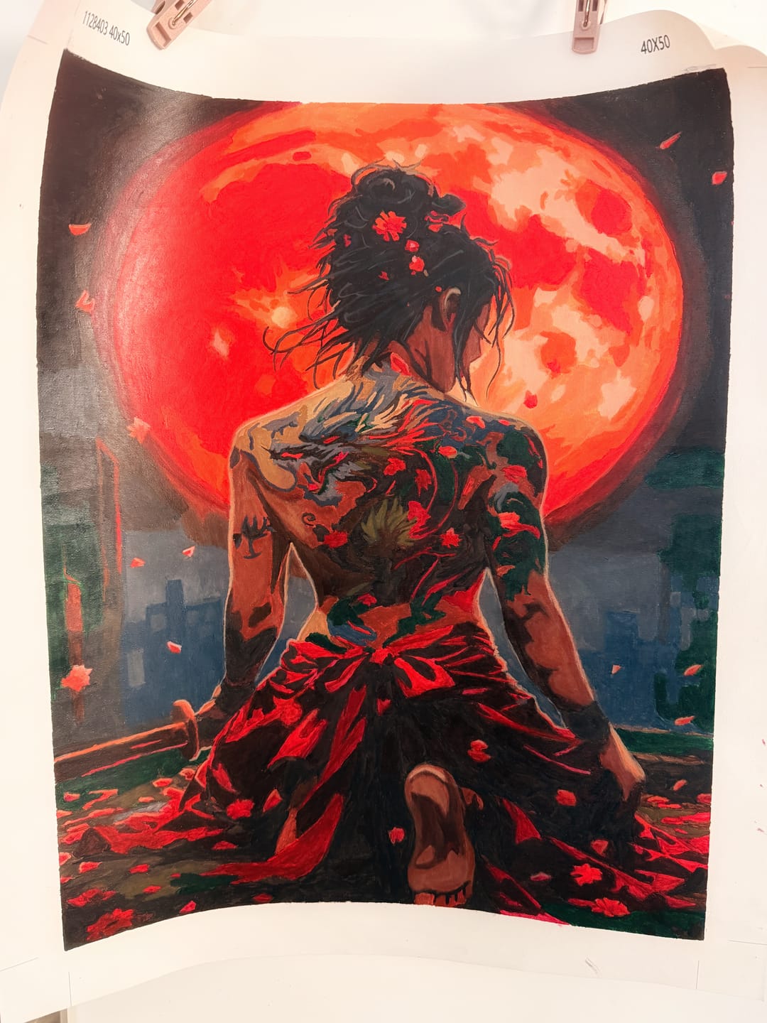 Customer photo review of The Moon's Warrior (Paint by Numbers)