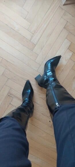 Customer photo review of Rider Knee-High Boots