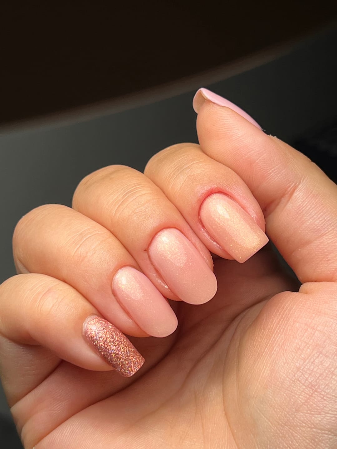 Customer photo review of Semilac Extend Care 5in1 804 Glitter Soft Beige 11ml - Builder Gel in a Bottle