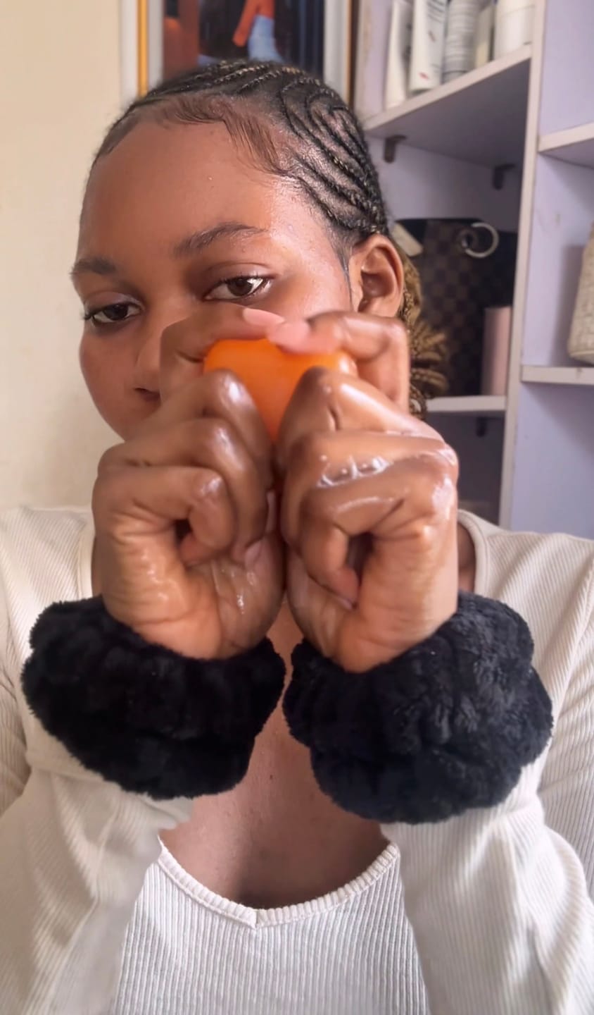 Customer photo review of Pure Kojic Acid Skin Brightening Soap (2 Bars)