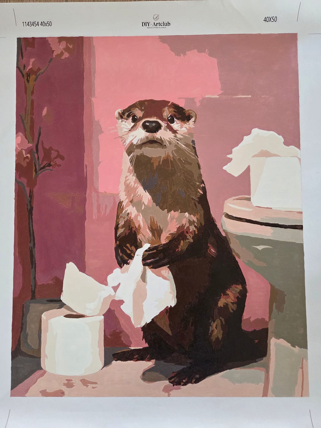 Customer photo review of Otter in the toilet | Paint by Number