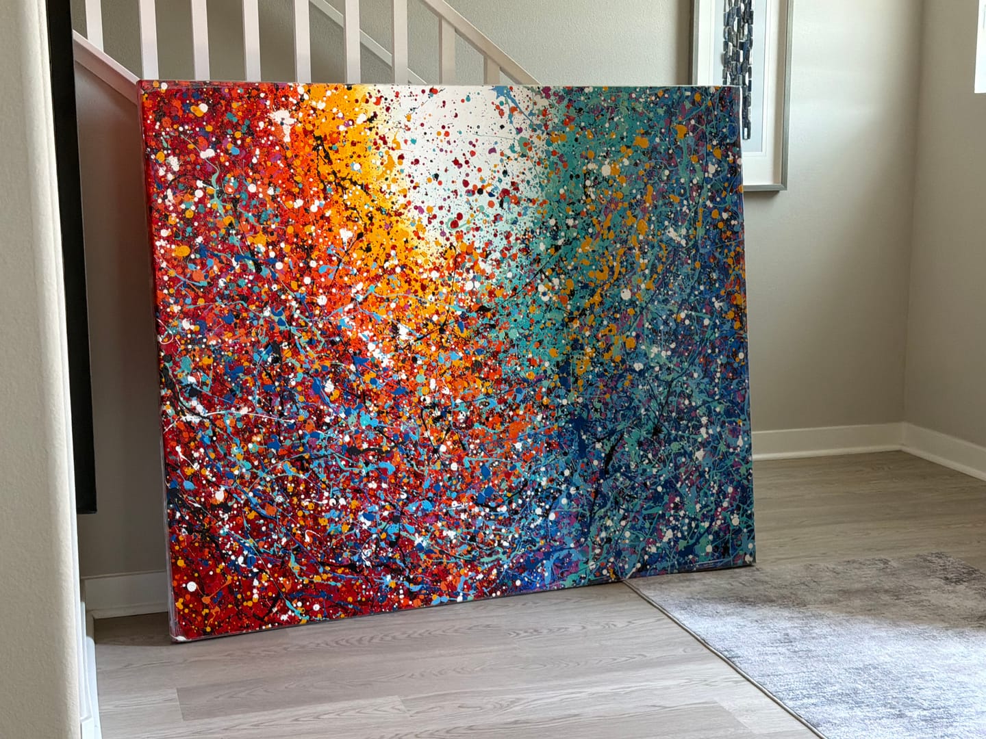 Customer photo review of Painted Abstract Art – Handcrafted Modern Canvas - Vintage Beauty 110