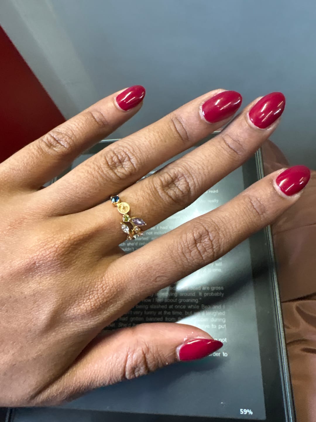 Customer photo review of Crystal White Blossom Ring Gold