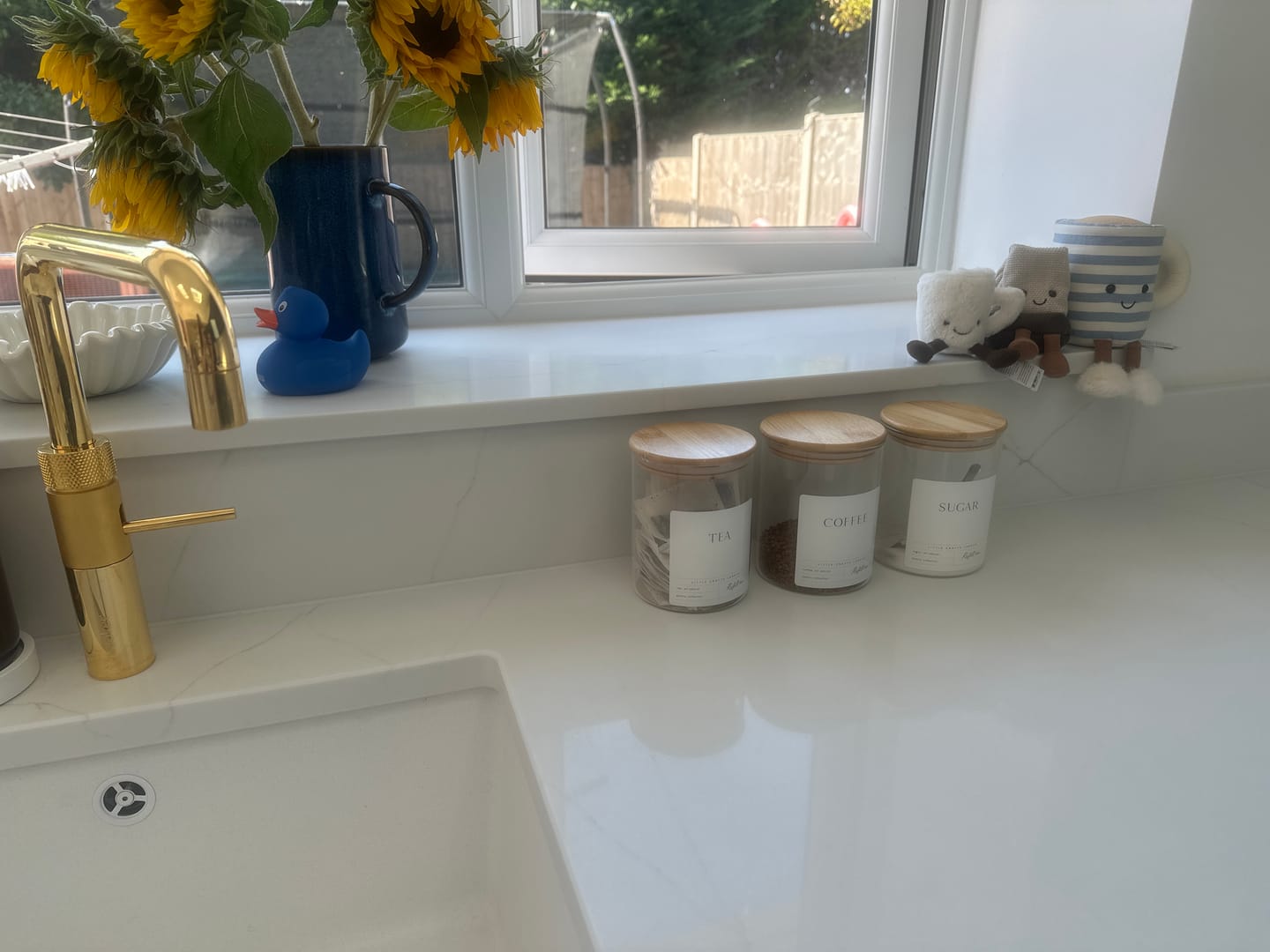 Customer photo review of Set of 3 Glass Jars with Bamboo Lid - Tea, Coffee and Sugar 800ml [Large Label]
