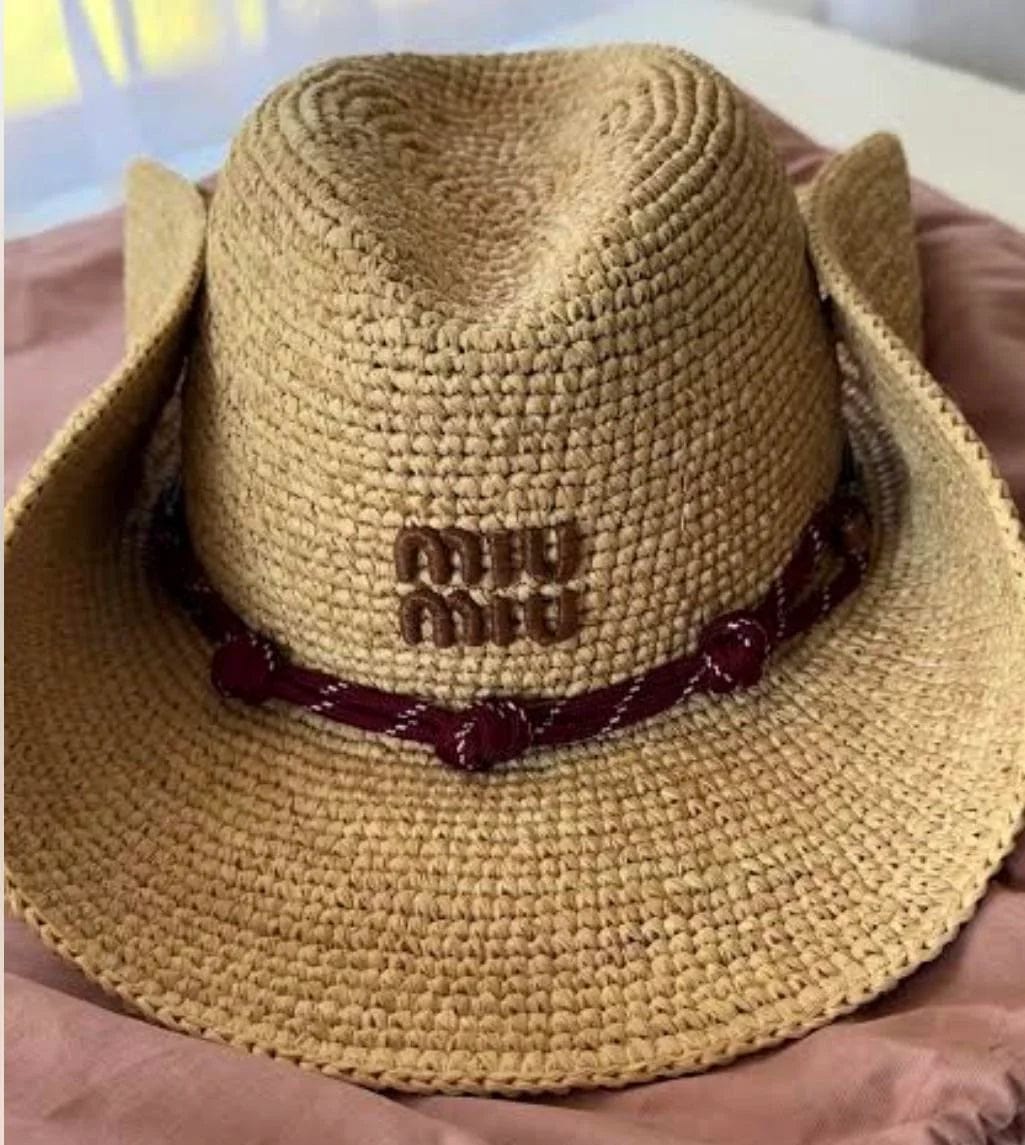 Customer photo review of Miumiu Straw Cowboy Hat 221066