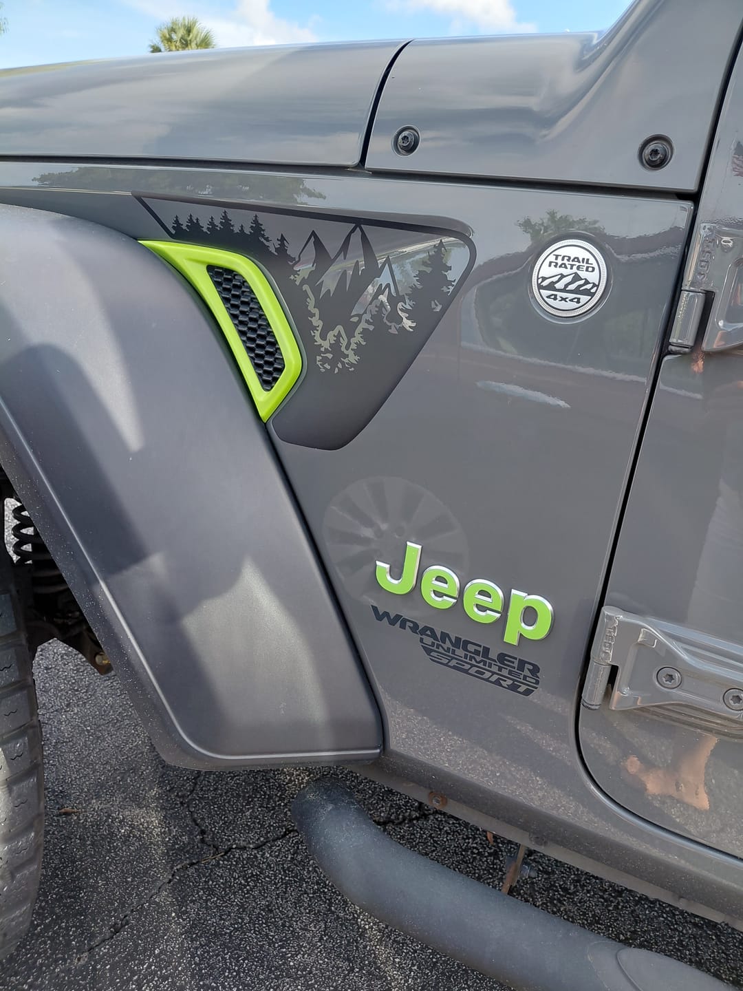 Customer photo review of JEEP Wrangler Emblem Overlay Decal Set | Fits JL, JK, TJ & YJ