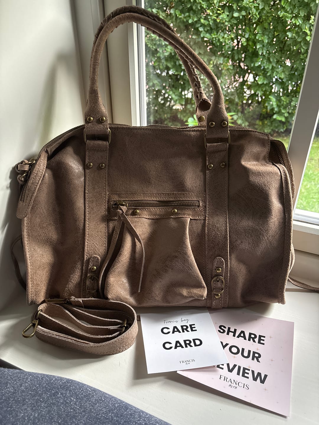 Customer photo review of It girl bag teddy brown