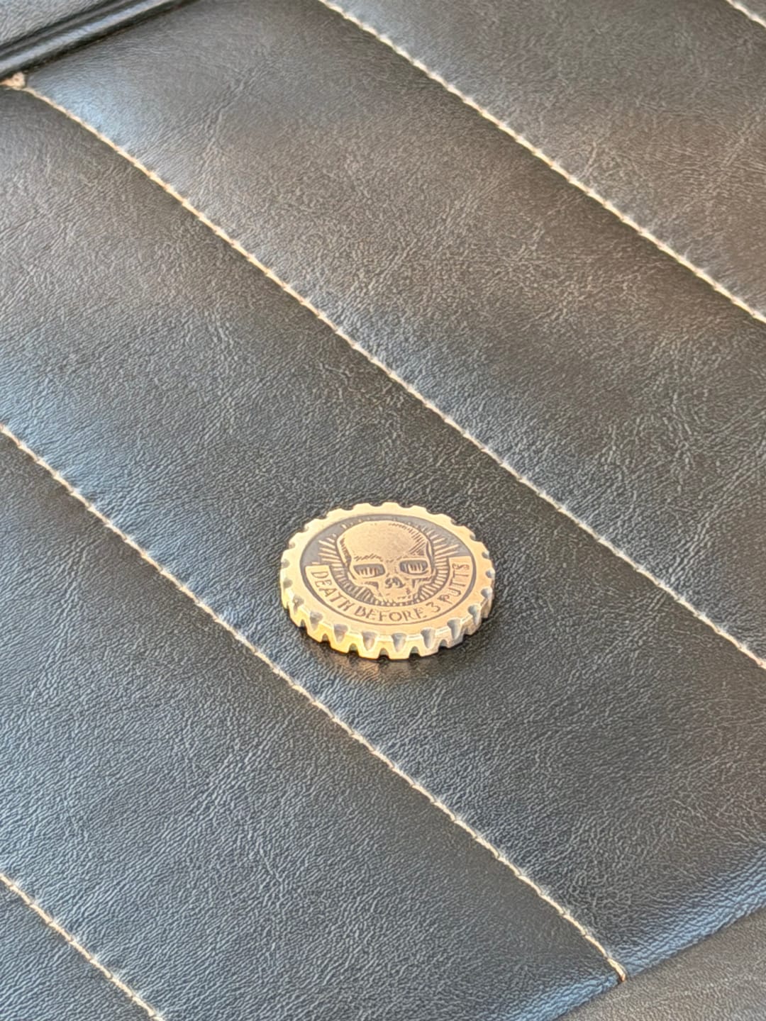 Customer photo review of Death Before 3 Putts - Brass EDC Marker