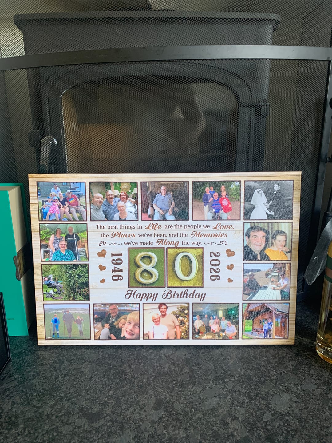 Customer photo review of Customized Gifts For Birthday - Personalized Canvas Prints - Photo Collage Canvas, Unique Gifts 80th Birthday For Him, For Her