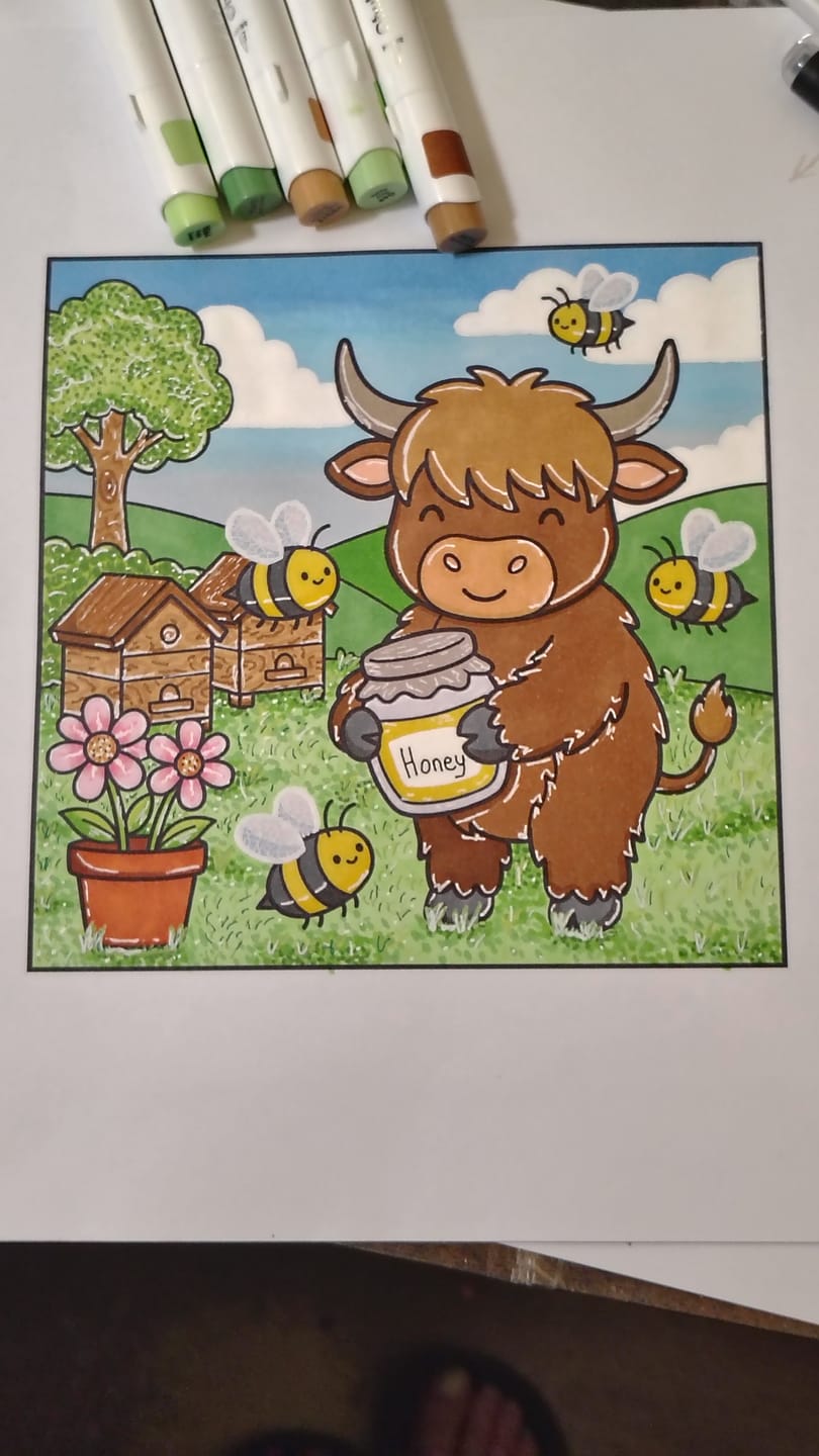 Customer photo review of Ohuhu Honolulu 48 Mid-tone Colors Dual Tips Alcohol Art Markers (New Color Codes)