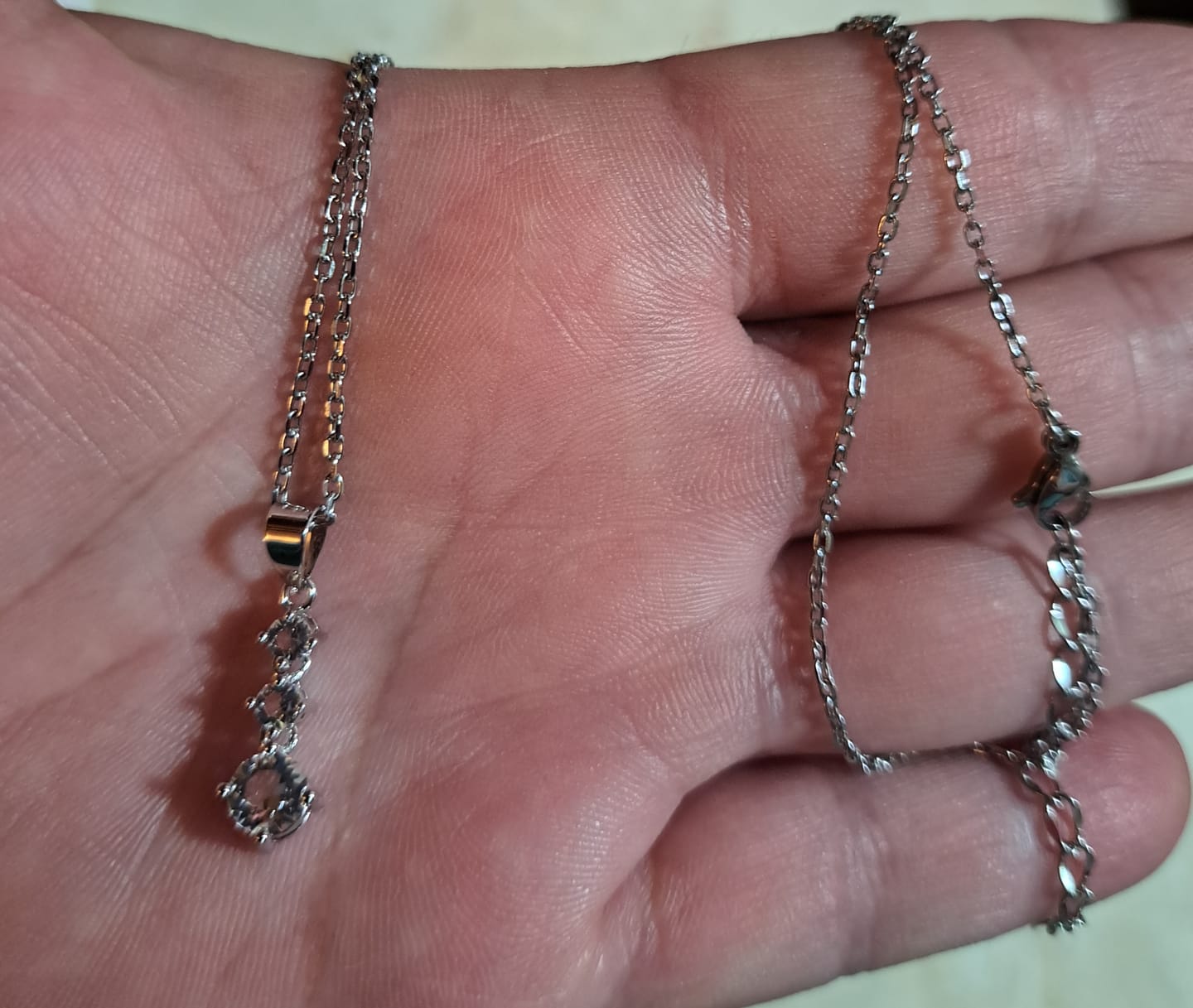 Customer photo review of Delilah 18k White Gold Plated Drop Pendant Necklace with Swarovski Crystals