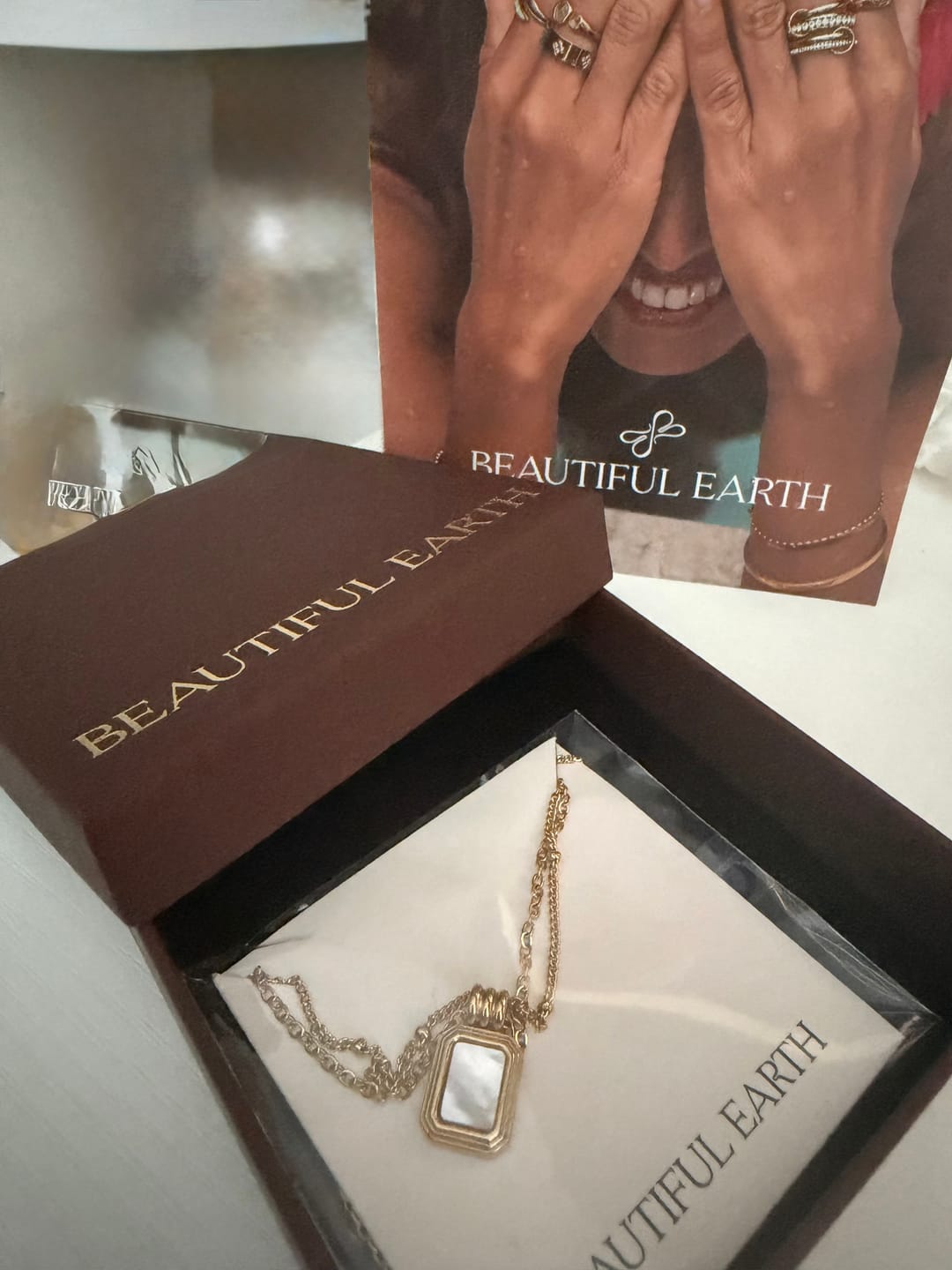 Customer photo review of Valerie Layered White Pendant Necklace