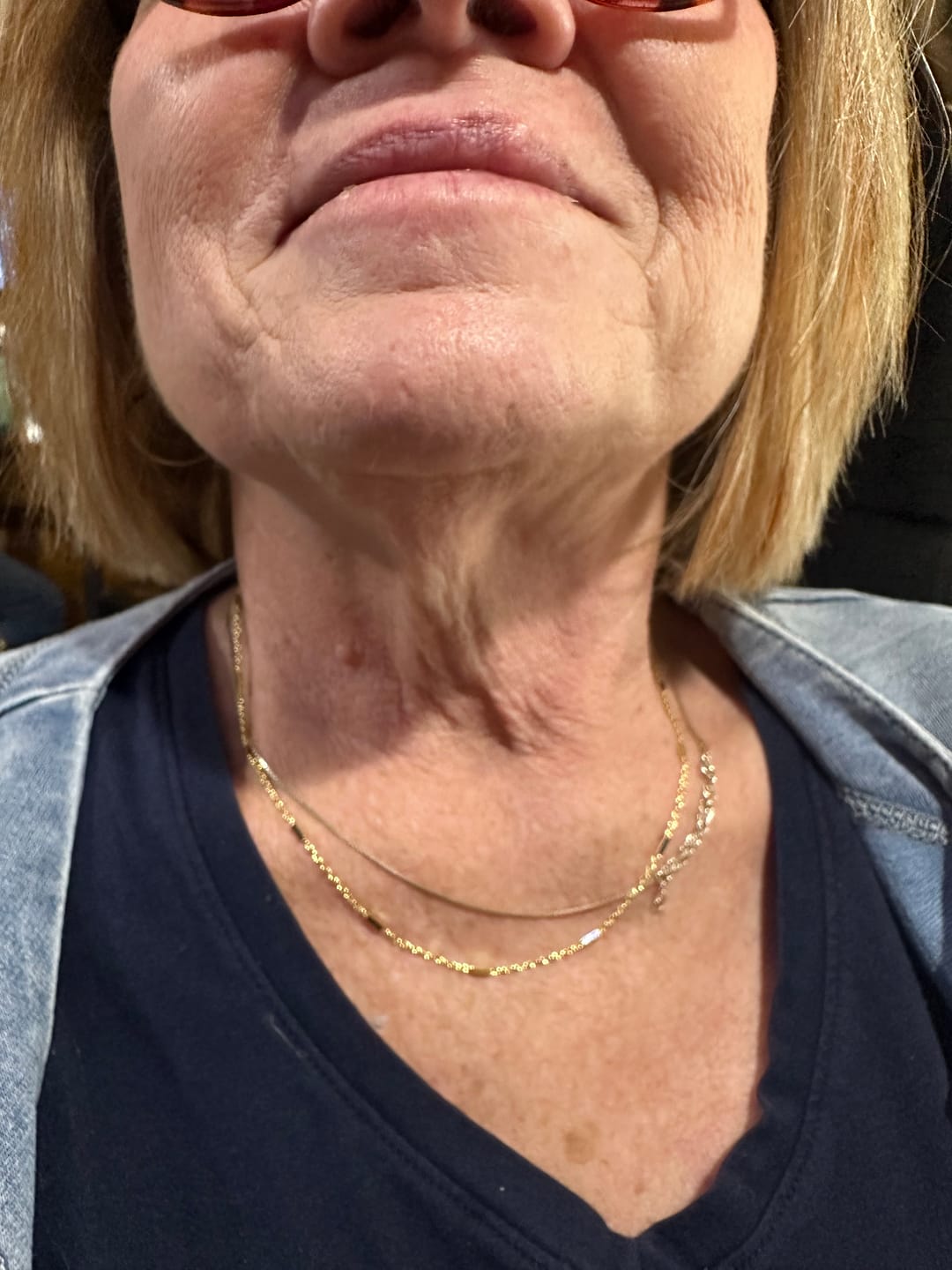 Customer photo review of Cassidy 18k White Gold Plated Stacking Necklace Chain