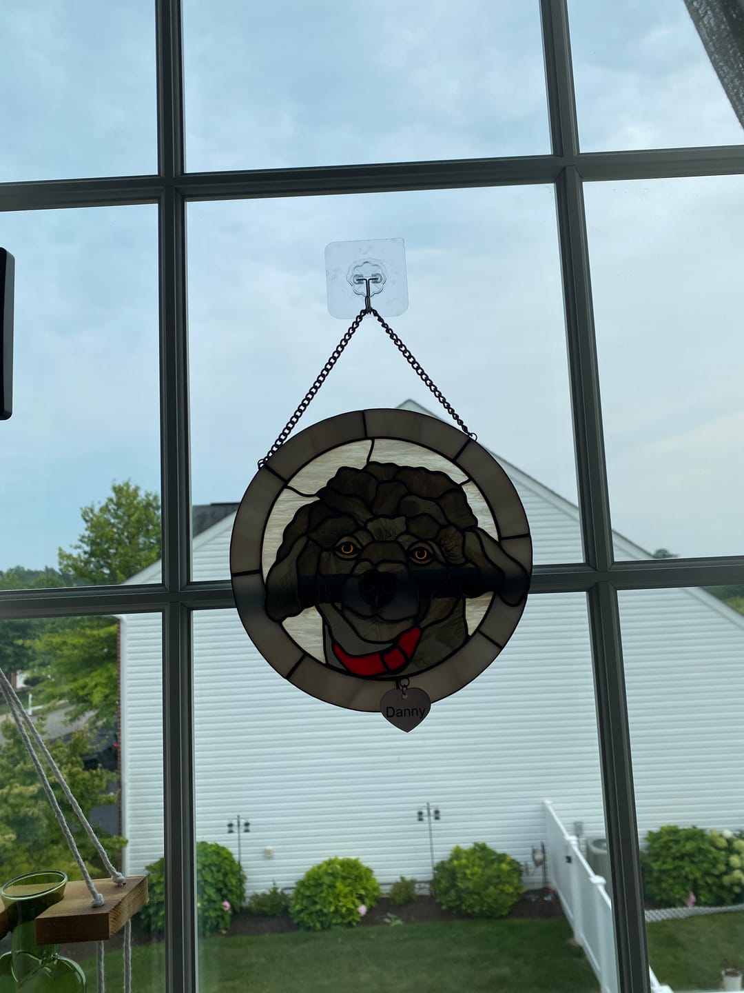 Customer photo review of Custom stained glass Pet Portrait (Doggy)