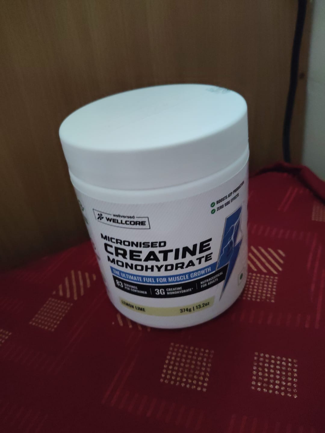 Customer photo review of Wellcore - Pure Micronised Creatine Monohydrate | Lemon Lime (374g, 83 servings)