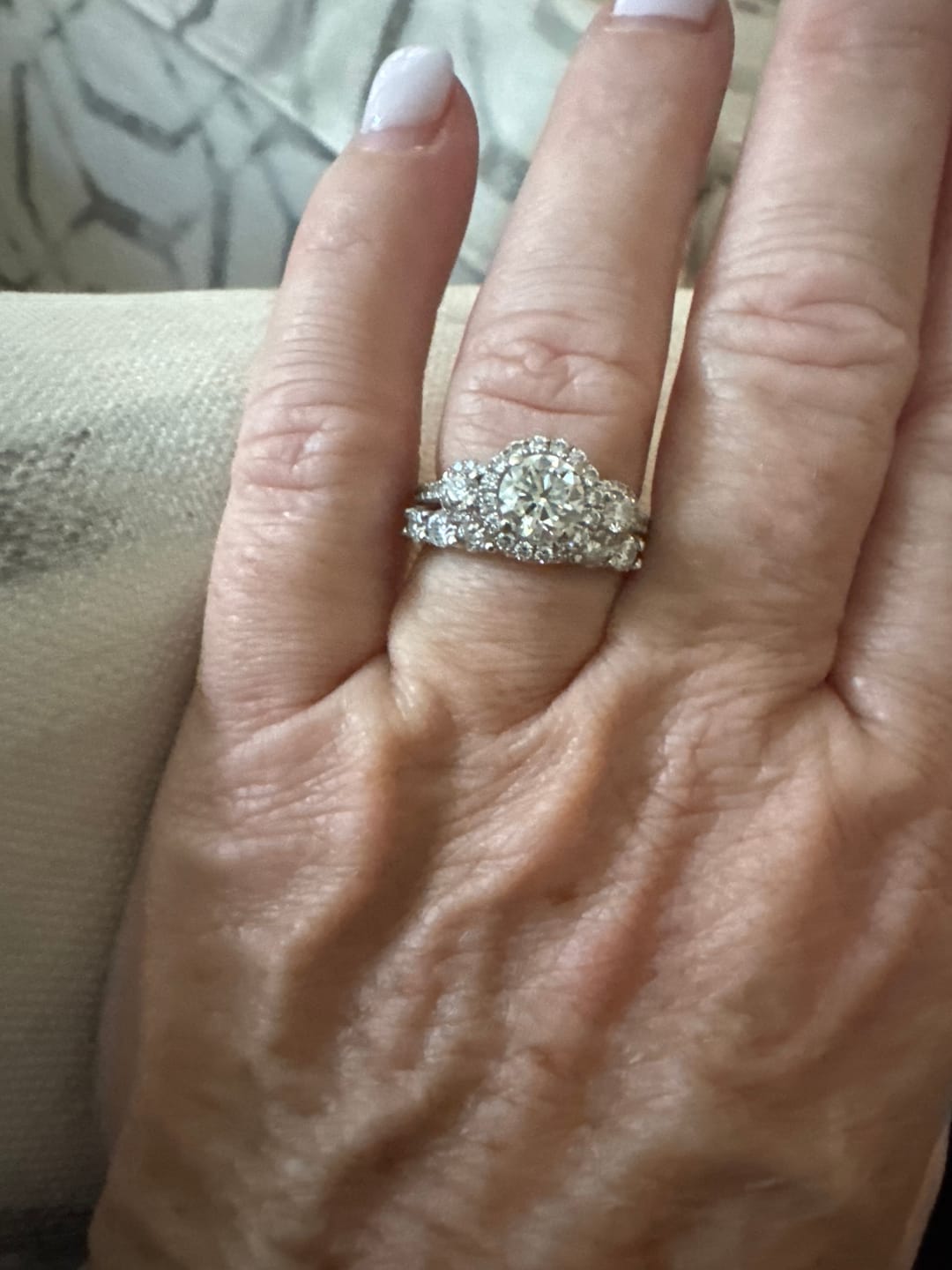 Customer photo review of 3mm Moissanite Half Eternity Ring