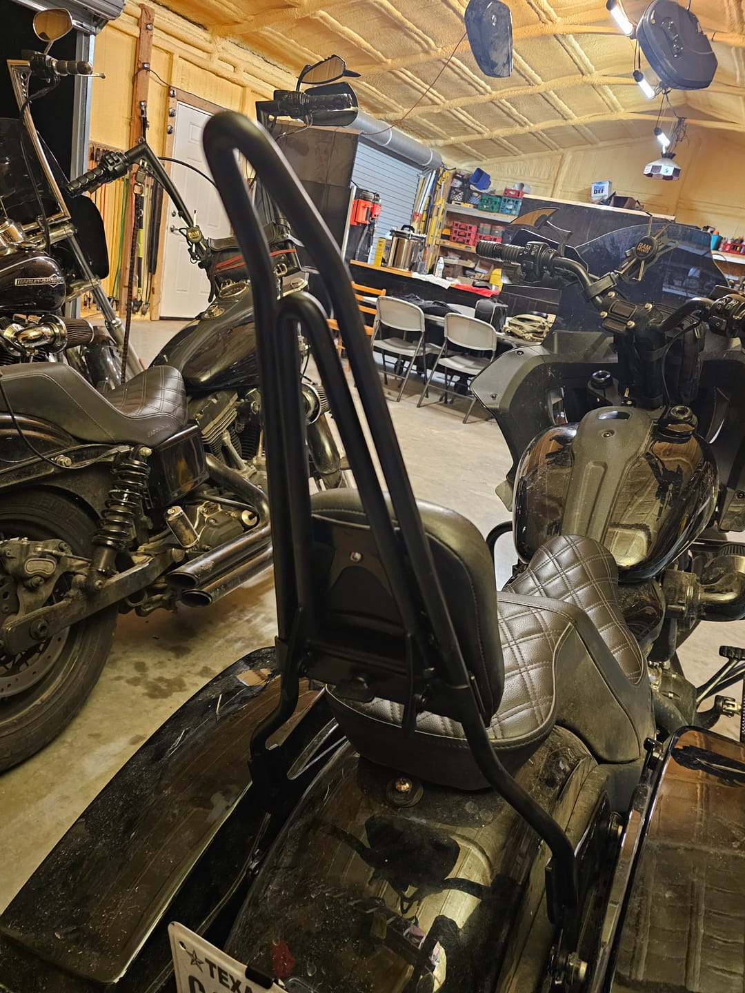 Customer photo review of Iron Born Blade 25" Sissy Bar w/ Foldable Rack for Harley Softail Low Rider S FXLRS Matte Black