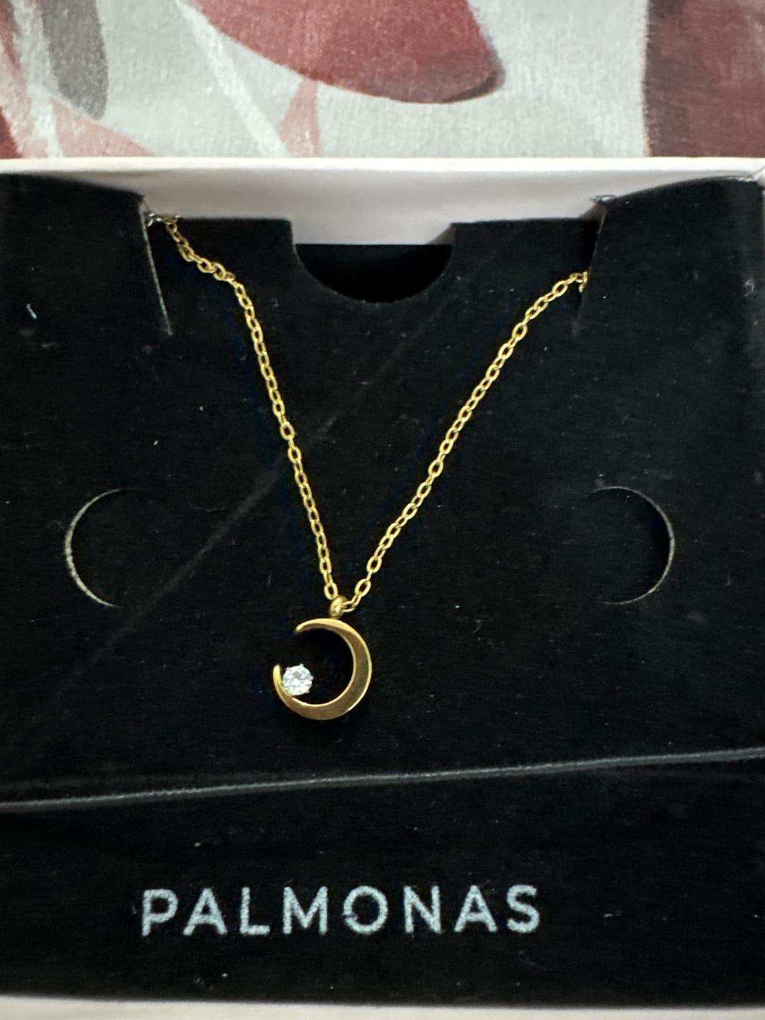 Customer photo review of Moon Charm Necklace