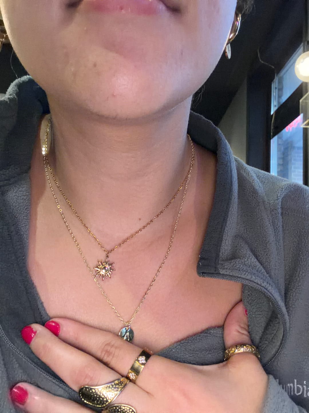 Customer photo review of Golden Sunburst Necklace