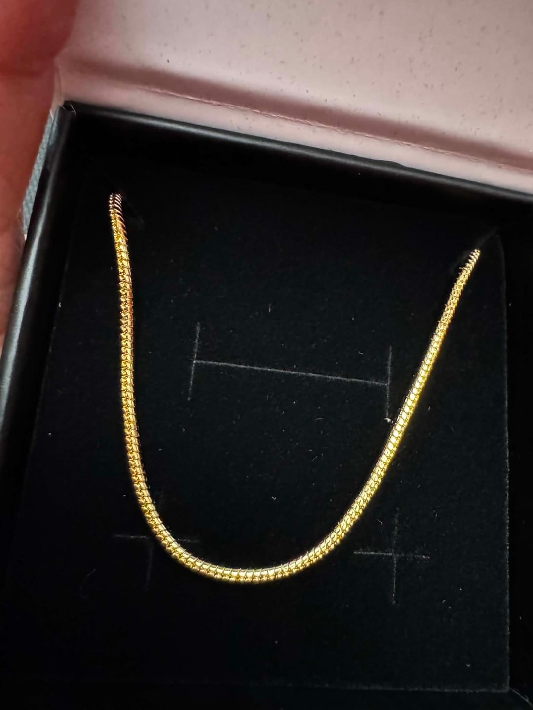Customer photo review of Peyton 18k White Gold Plated Stacking Necklace Chain
