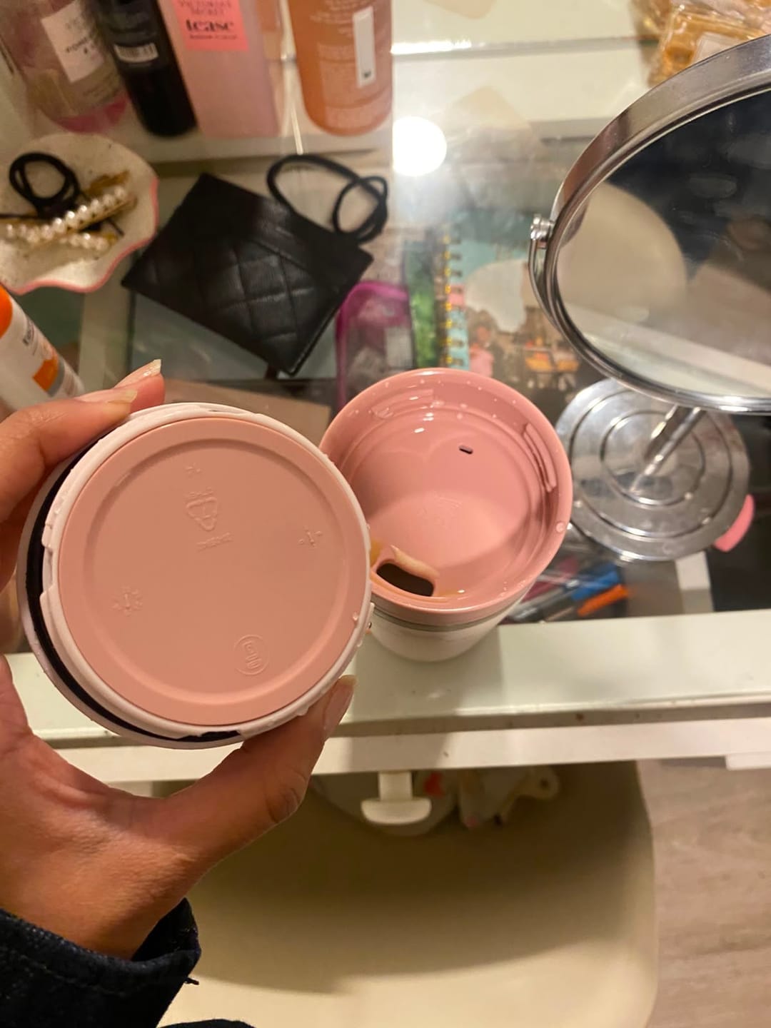 Customer photo review of Mug Café To Go Rosa Palo | 354 ml