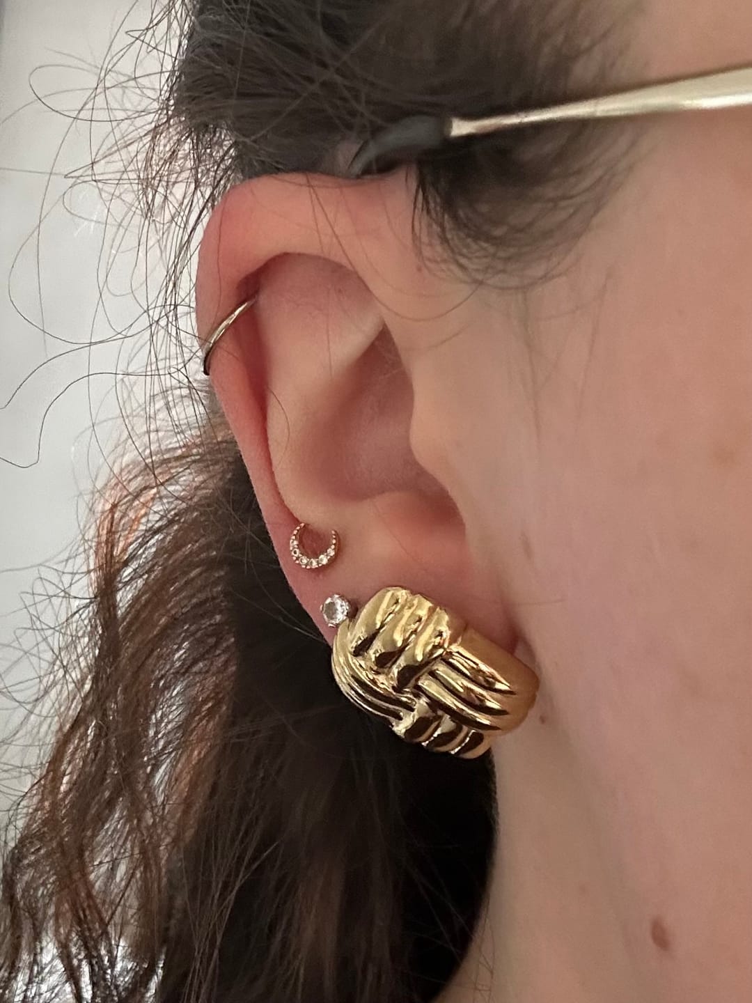 Customer photo review of Statement Twist Studs