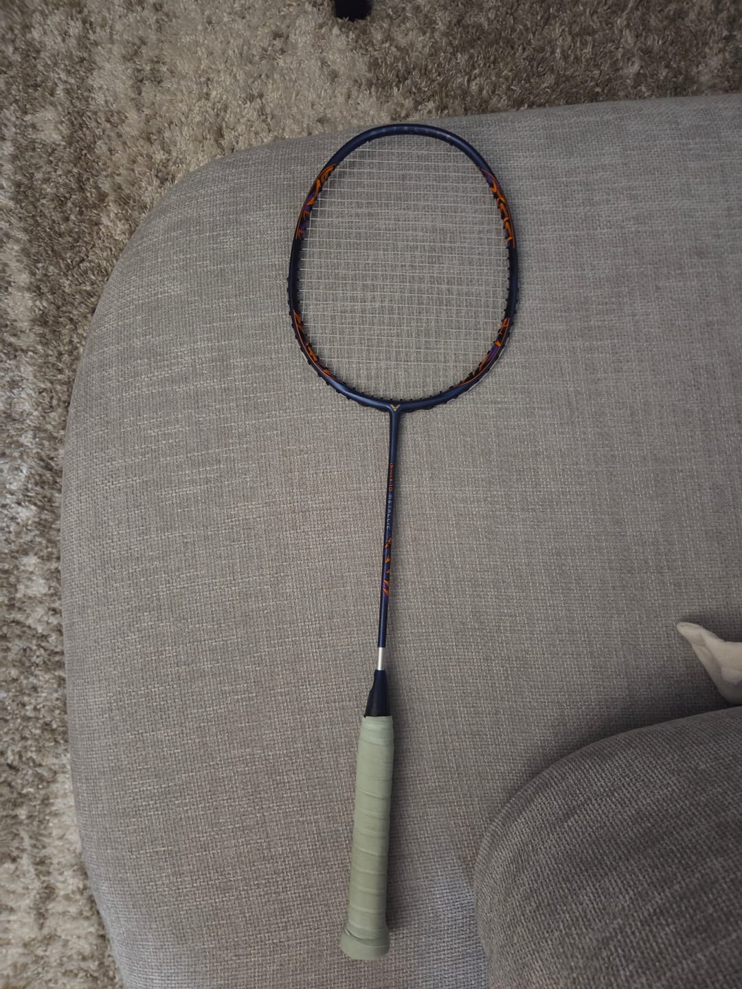 Customer photo review of Victor DriveX 10Metallic B Unstrung Badminton Racket [Limoges Blue]